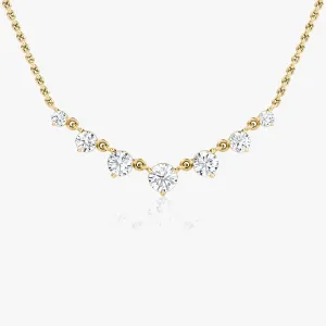 Linked 14K Gold Tennis Necklace w. 0.85ct Lab-Grown Diamonds