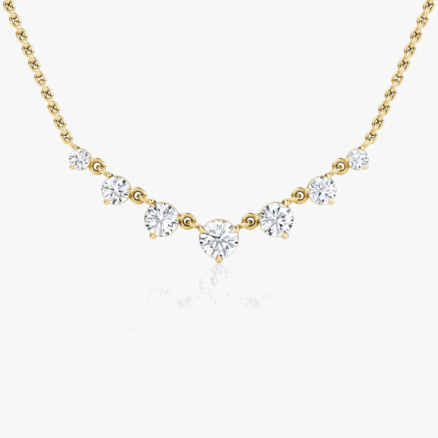 Linked 14K Gold Tennis Necklace w. 0.85ct Lab-Grown Diamonds