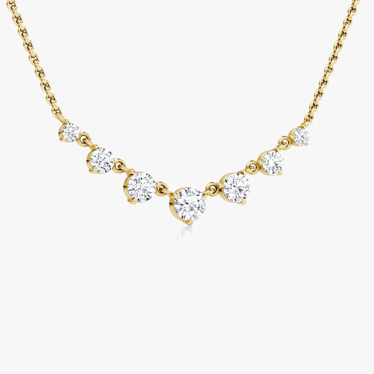 Linked 14K Gold Tennis Necklace w. 0.85ct Lab-Grown Diamonds
