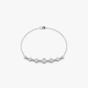 Linked 14K White Gold Tennis Bracelet w 0.85ct Lab-Grown Diamonds
