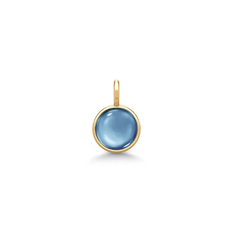 Little Prime Gold Plated Pendant w. Sapphire Blue Crystal