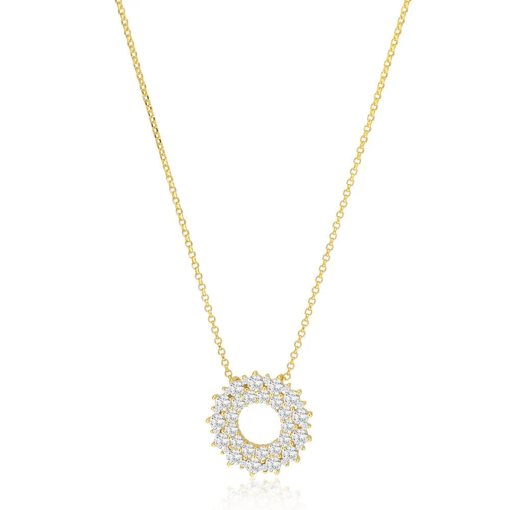 Livigno 18K Gold Plated Necklace w. Zirconias