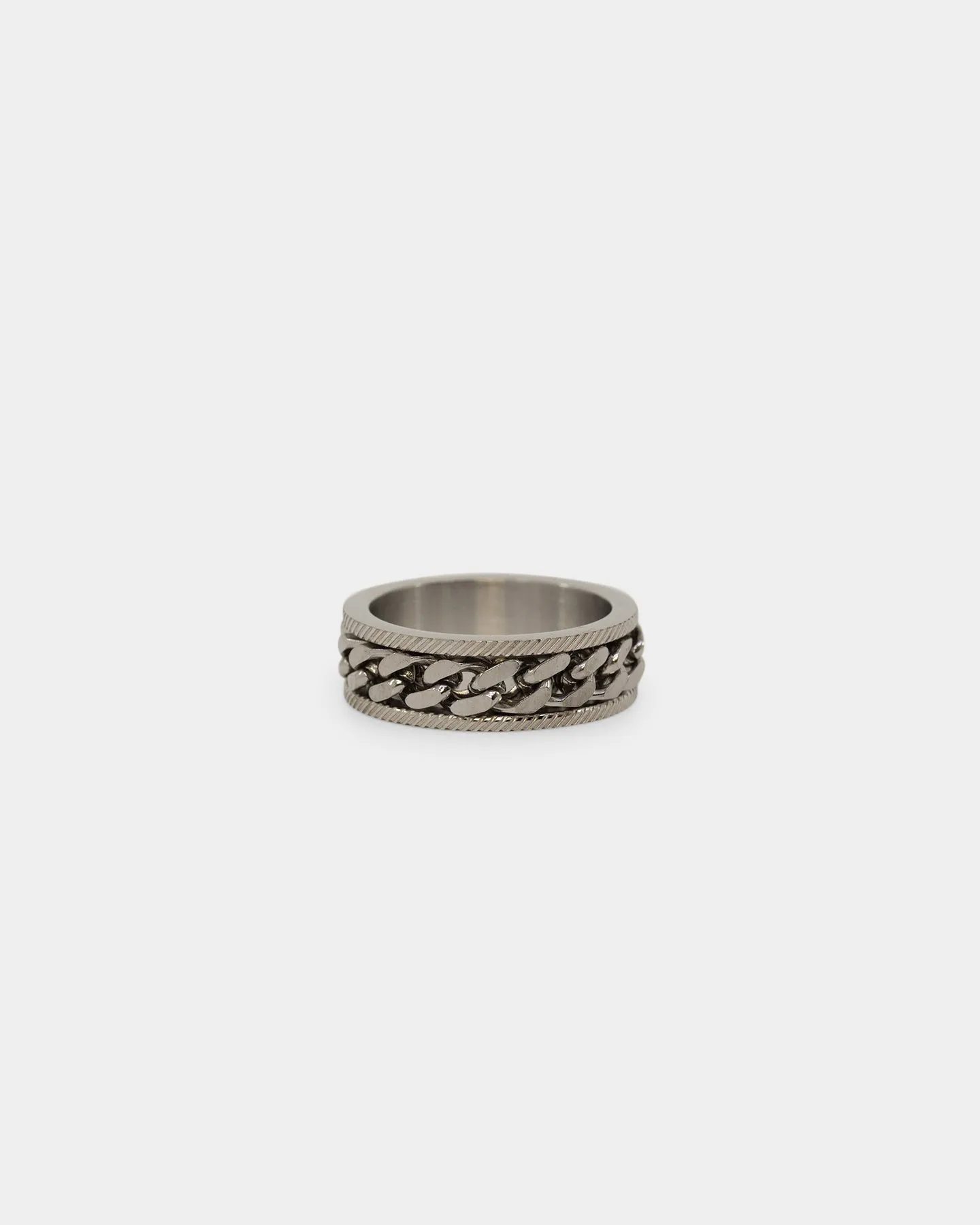 Loiter Serrated Cuban Ring Stainless Steel