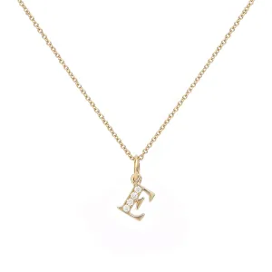 Love Letter E 18K Gold Necklace w. Diamonds