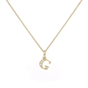 Love Letter G 18K Gold Necklace w. Diamonds
