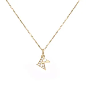 Love Letter K 18K Gold Necklace w. Diamonds