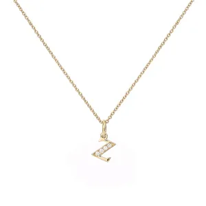 Love Letter Z 18K Gold Necklace w. Diamonds