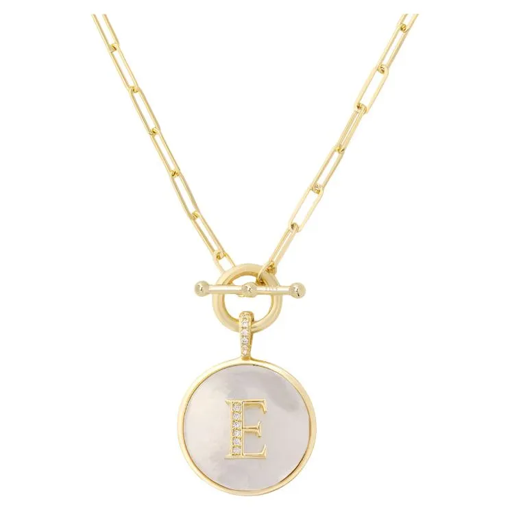 Love Letters Initial Medallion Toggle Necklace