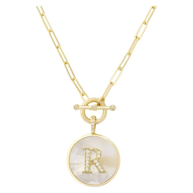 Love Letters Initial Medallion Toggle Necklace
