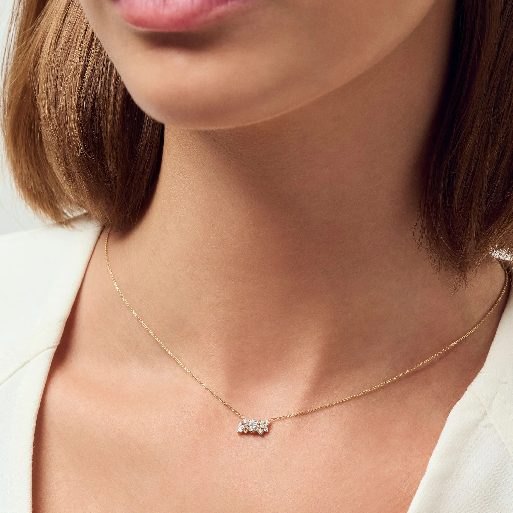 Lovere 14K Gold Necklace w. Lab-Grown Diamonds