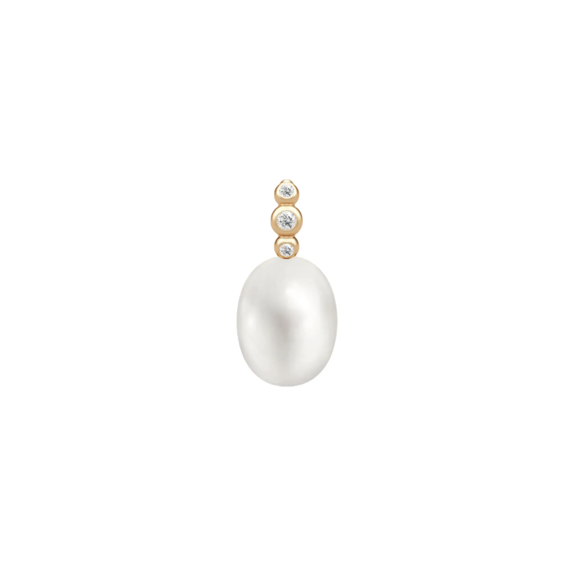 Lovina 14K Gold Pendant w. Diamonds & Pearl
