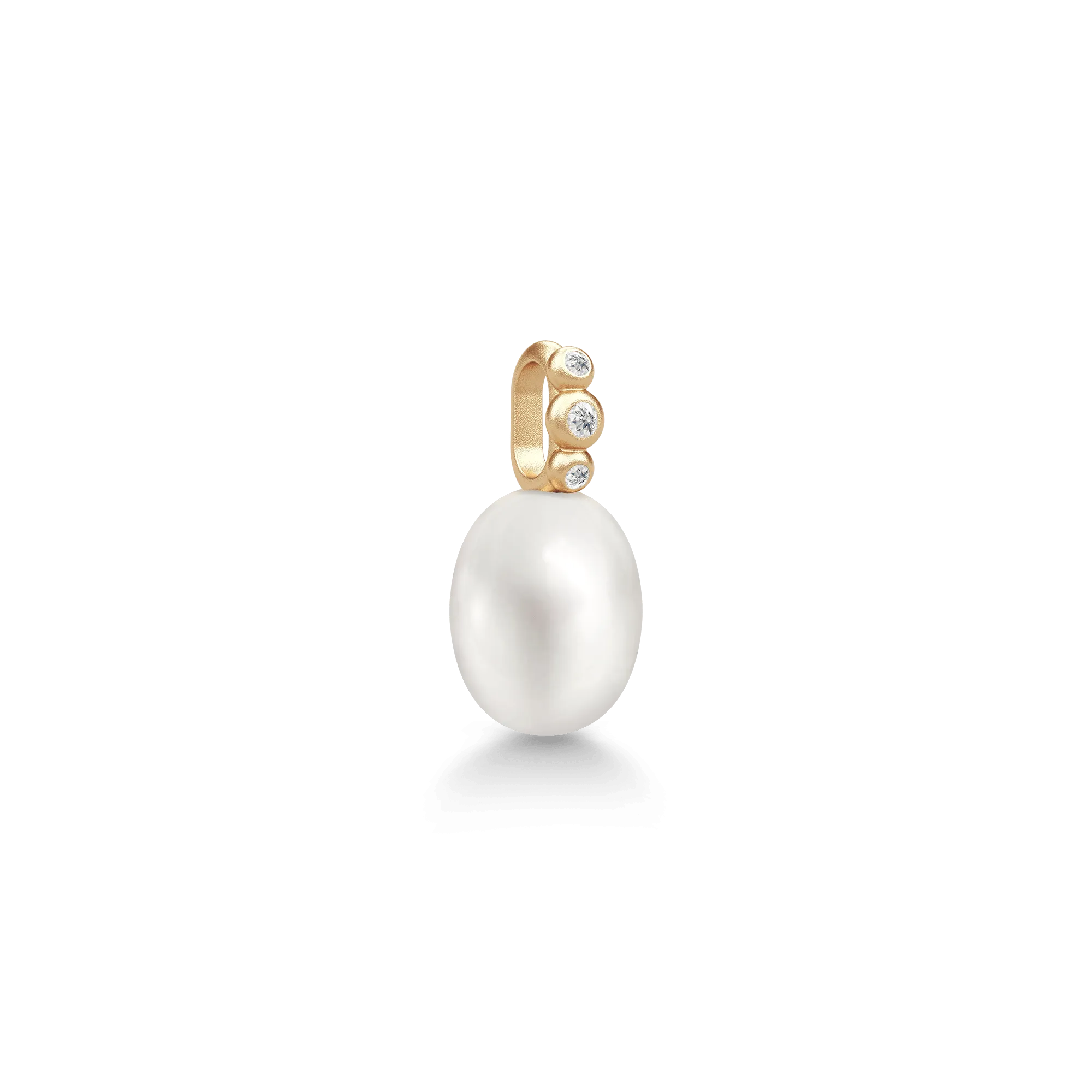 Lovina 14K Gold Pendant w. Diamonds & Pearl