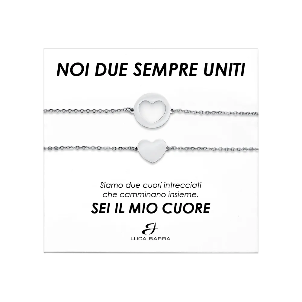 Luca Barra Ladies Steel Bracelets with Hearts