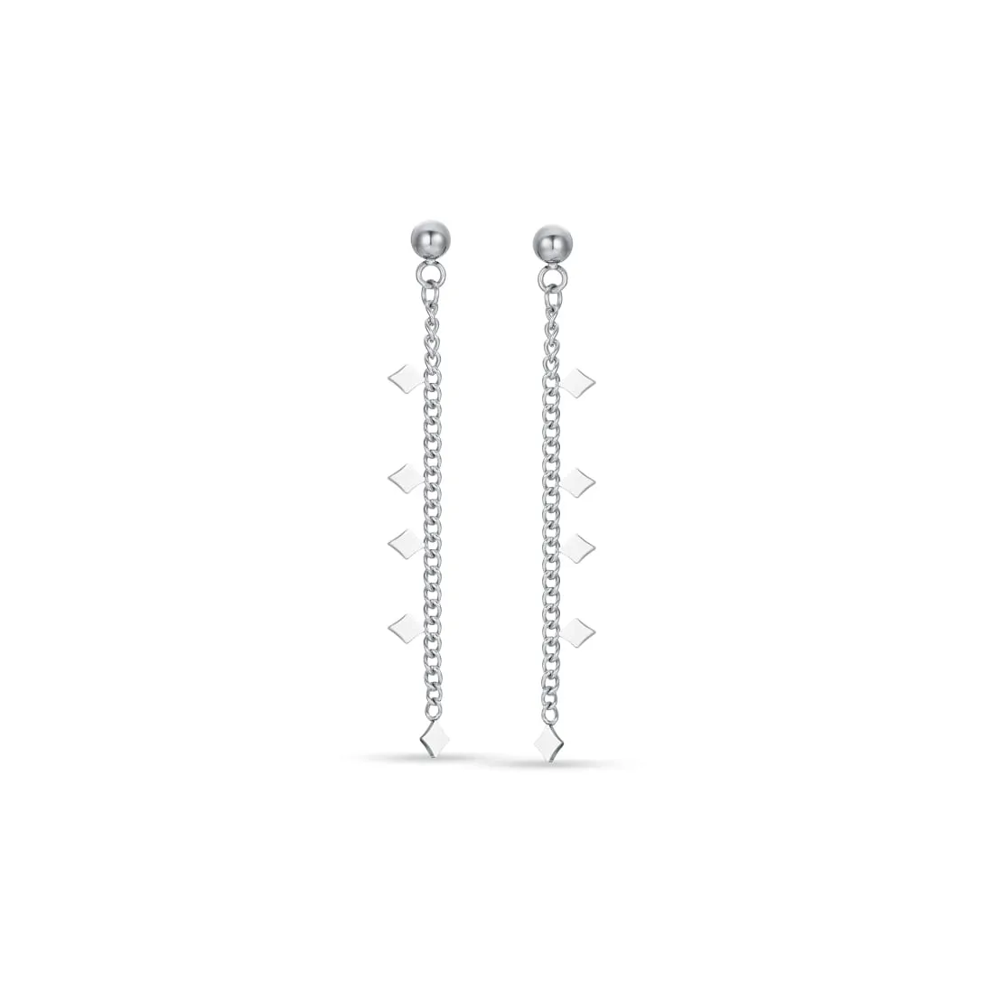 Luca Barra Ladies Steel Earrings with Rhombus