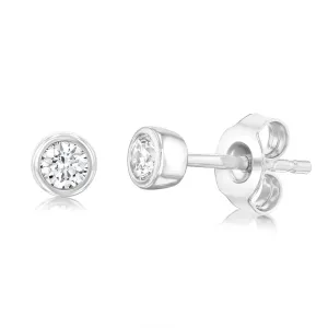 Luminesce Lab Grown 1/5 Carat Sterling Silver Bezel Diamond Studs Shiels