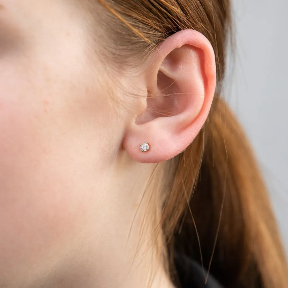 Luminesce Lab Grown 9ct Yellow Gold Diamond Solitiaire Classic 1/3 Carat Stud Earring Shiels