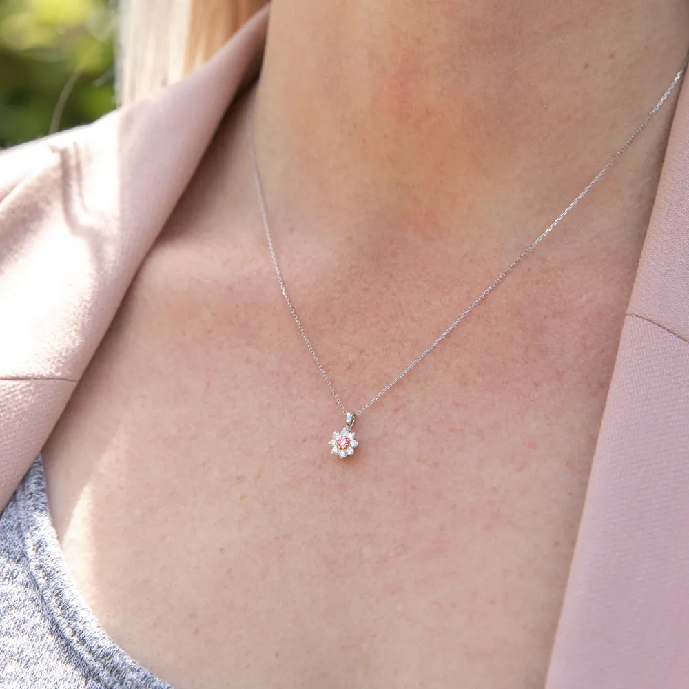 Luminesce Lab Grown Pink and White Diamond Pendant with Chain Included Shiels