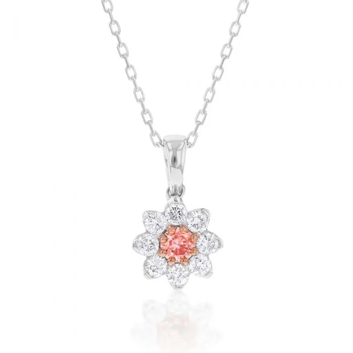 Luminesce Lab Grown Pink and White Diamond Pendant with Chain Included Shiels