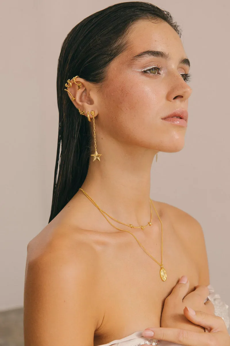 Luminous Star Drop Earring Gold Plated Wildthings Collectables