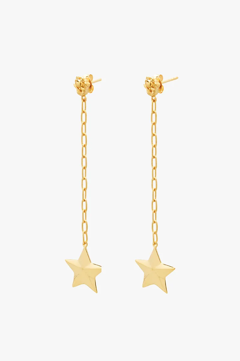 Luminous Star Drop Earring Gold Plated Wildthings Collectables