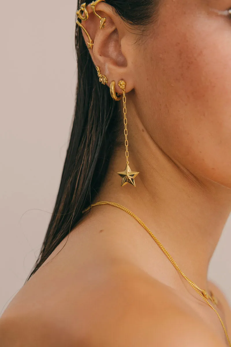 Luminous Star Drop Earring Gold Plated Wildthings Collectables