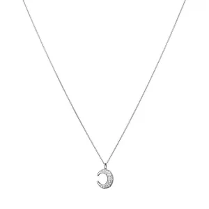 Lunar Pavé 18K Whitegold Pendant w. Diamonds