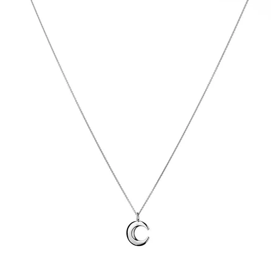 Lunar Pavé 18K Whitegold Pendant w. Diamonds