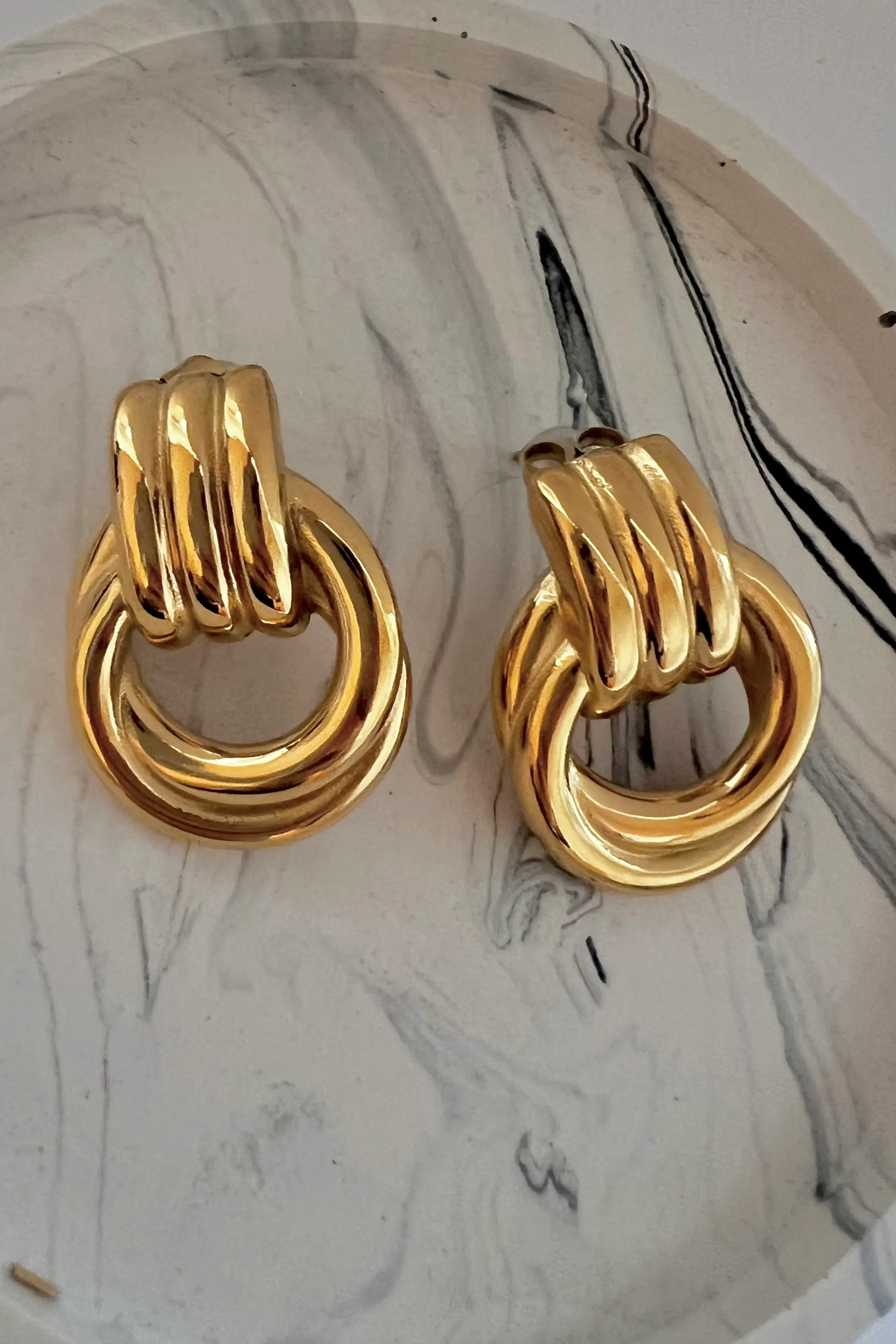 Lunar Ring Link Earrings