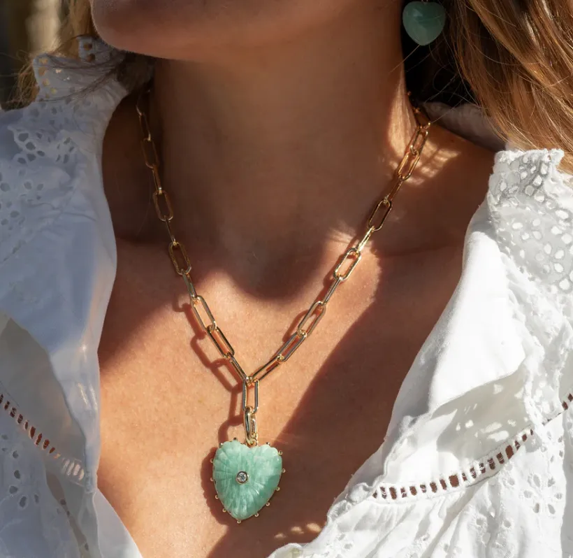 Malene Amazonite Clip Necklace