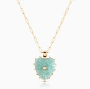 Malene Amazonite Paperclip Necklace