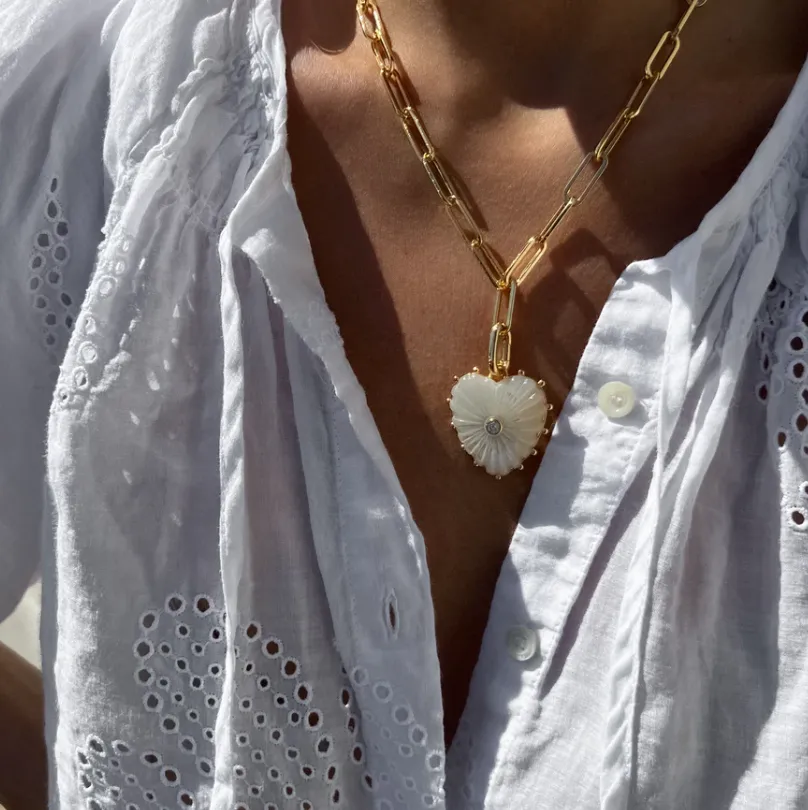 Malene Mother Of Pearl Clip Necklace