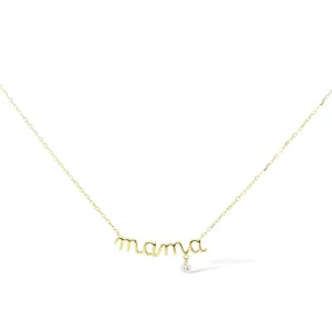 Mama 18K Gold, Whitegold or Rosegold Necklace w. Diamond