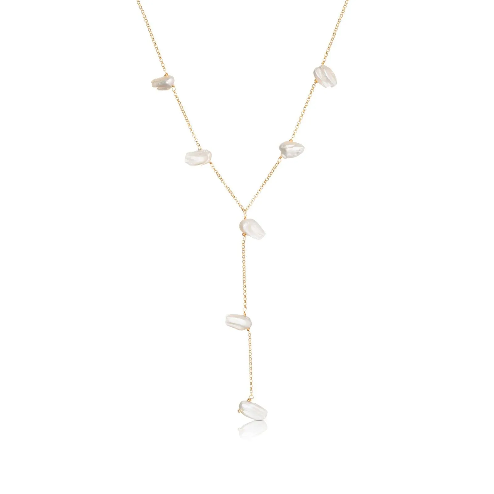 Mara 18K Gold Plated Necklace w. Pearls