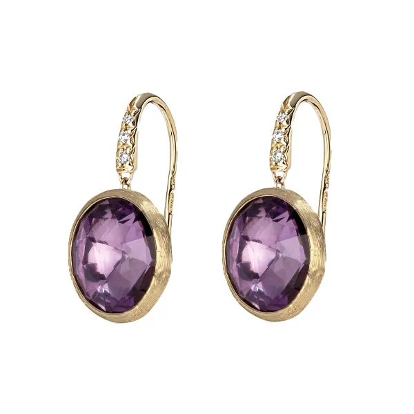 Marco Bicego Jaipur 18ct Yellow Gold Amethyst Diamond Drop Earrings