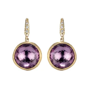 Marco Bicego Jaipur 18ct Yellow Gold Amethyst Diamond Drop Earrings