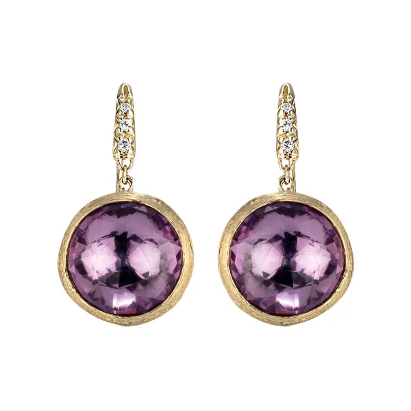 Marco Bicego Jaipur 18ct Yellow Gold Amethyst Diamond Drop Earrings