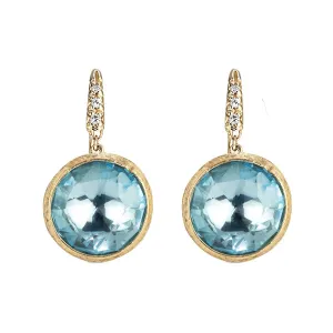 Marco Bicego Jaipur 18ct Yellow Gold Blue Topaz Diamond Drop Earrings