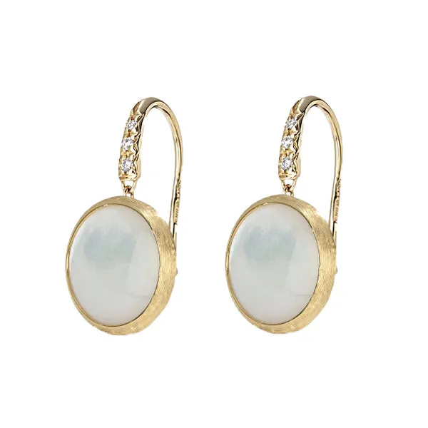 Marco Bicego Jaipur 18ct Yellow Gold Mother of Pearl Diamond Drop Earrings