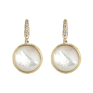 Marco Bicego Jaipur 18ct Yellow Gold Mother of Pearl Diamond Drop Earrings
