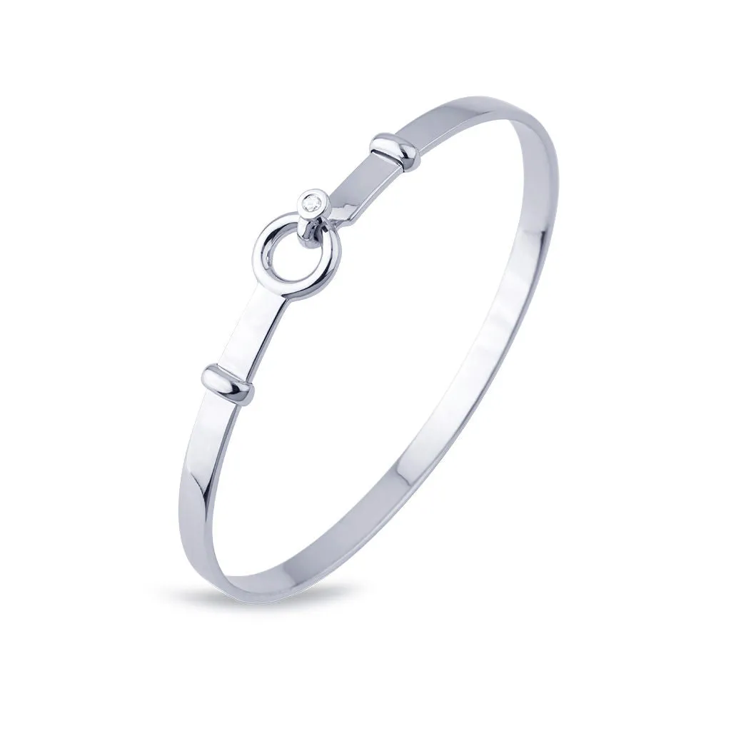 Matiné 18K Whitegold Bangle w. 1 Diamond