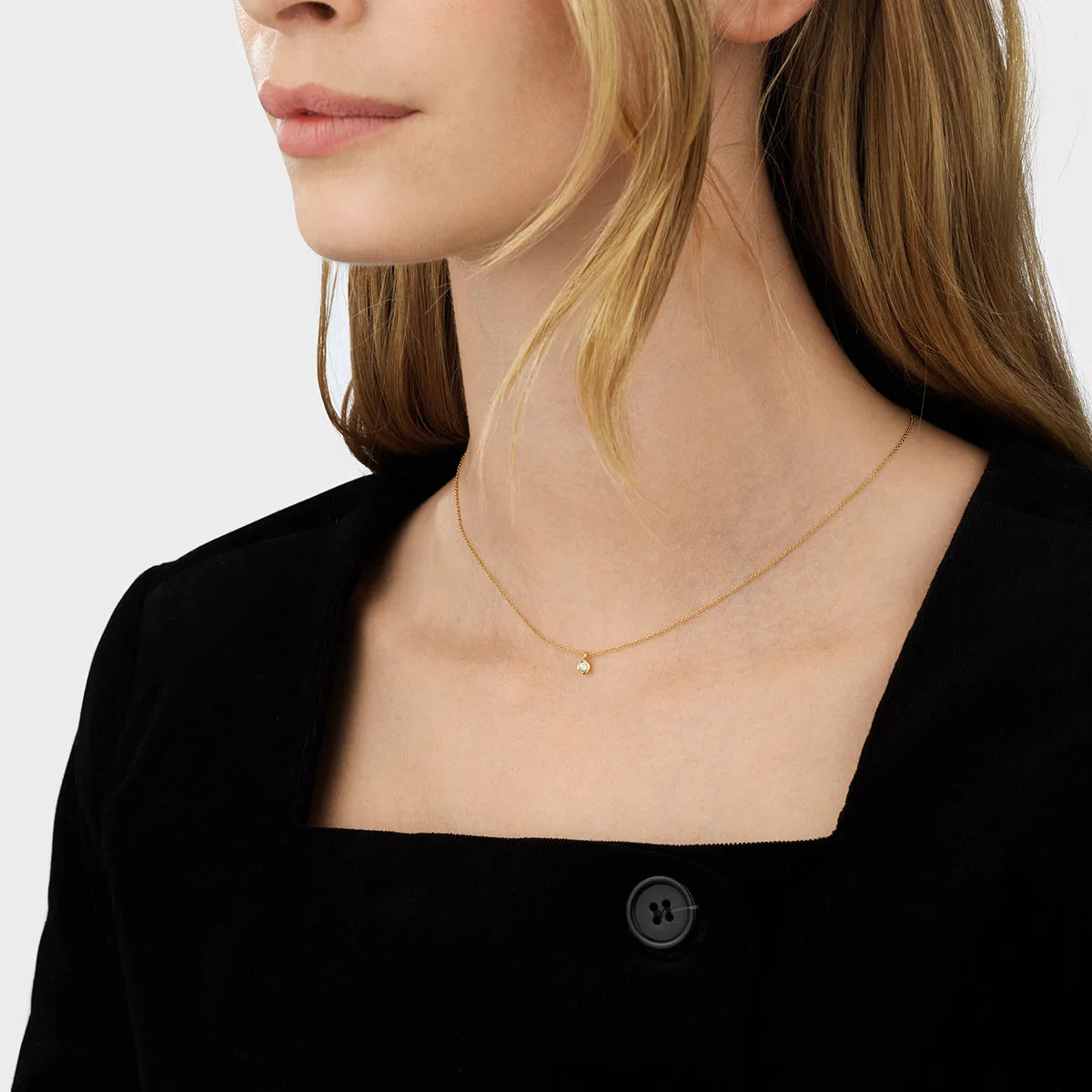 Mercy 18K Gold Necklace w. 0.05ct Diamond