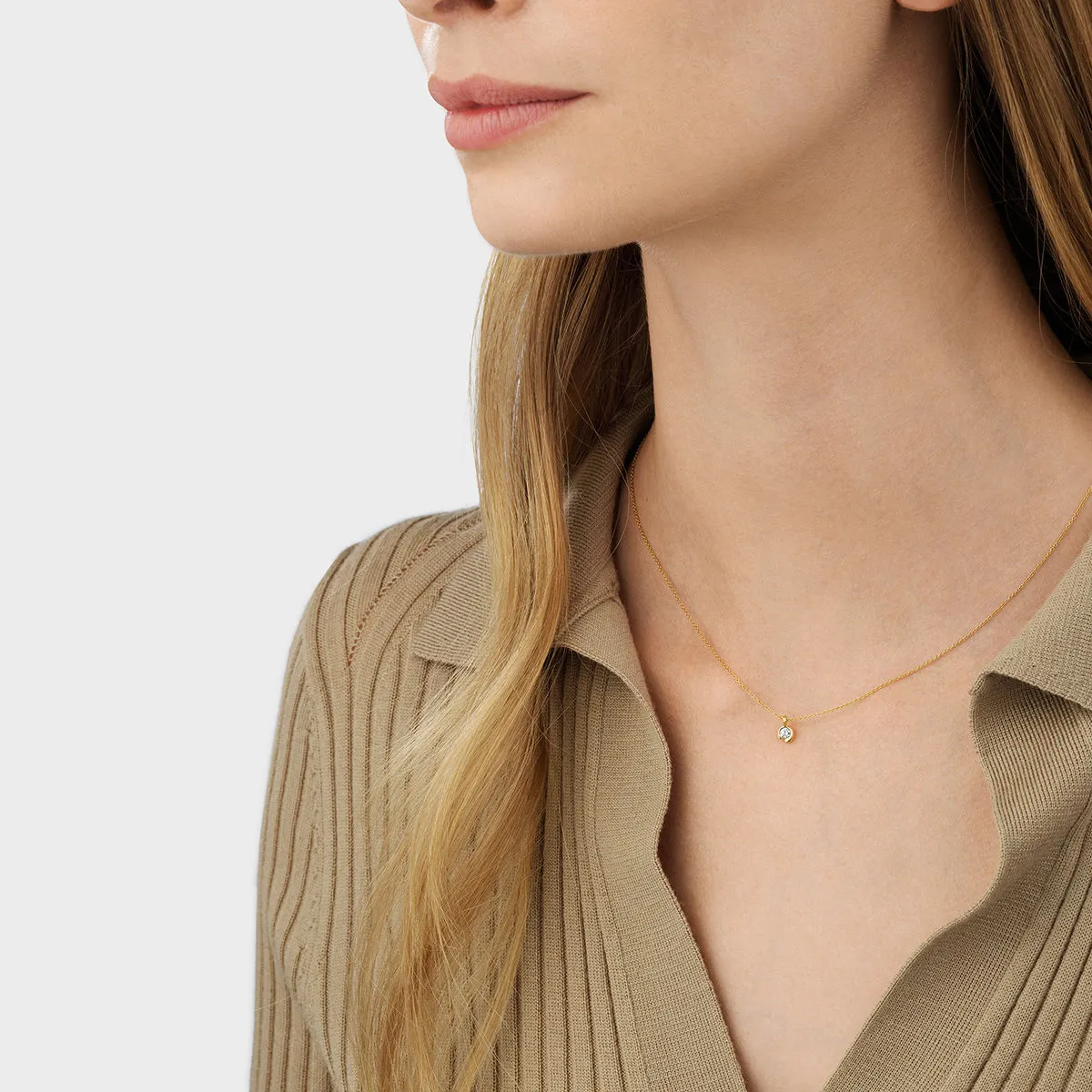 Mercy 18K Gold Necklace w. 0.10ct Diamond