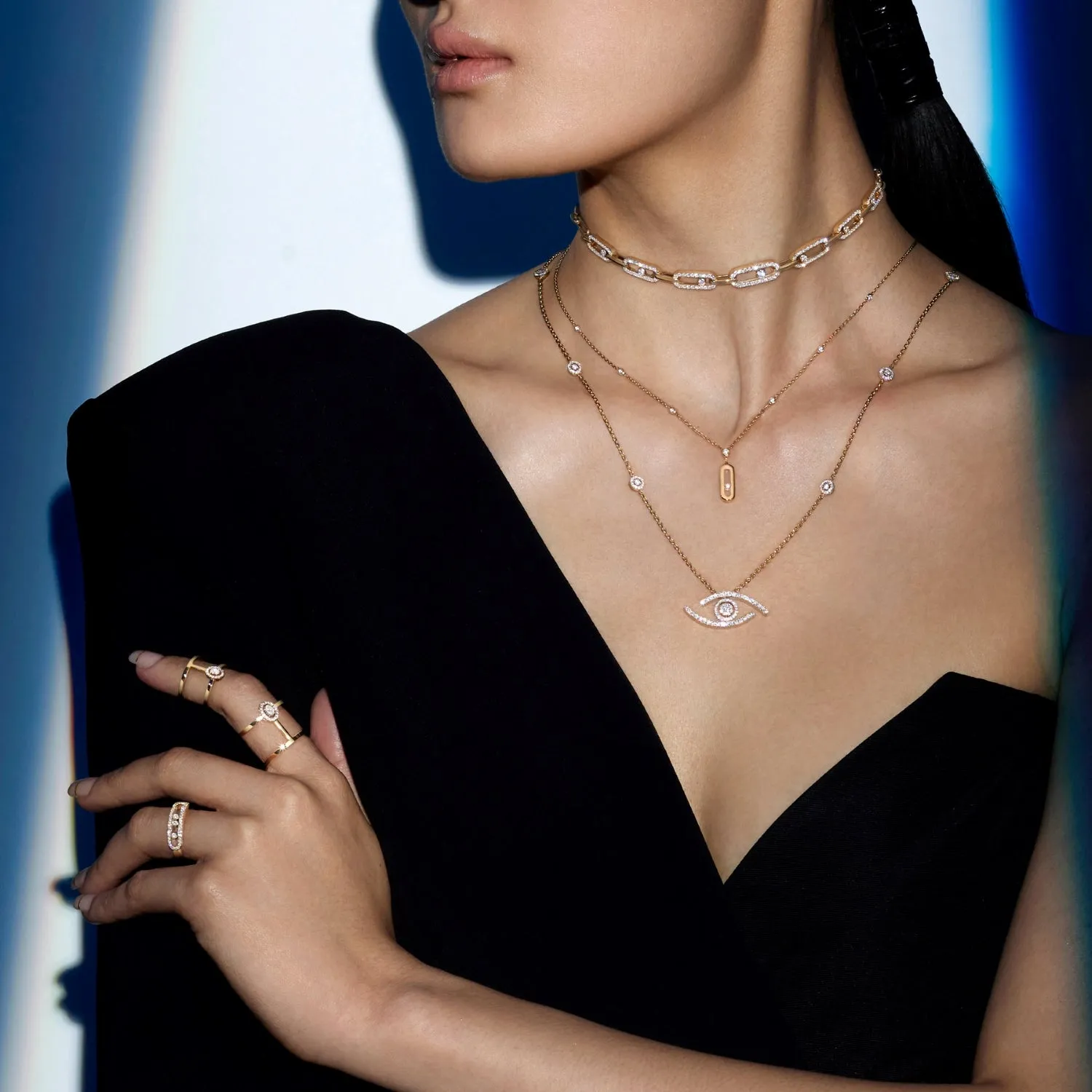 Messika Move Link 18ct Yellow Gold 1.70ct Diamond Multi Choker