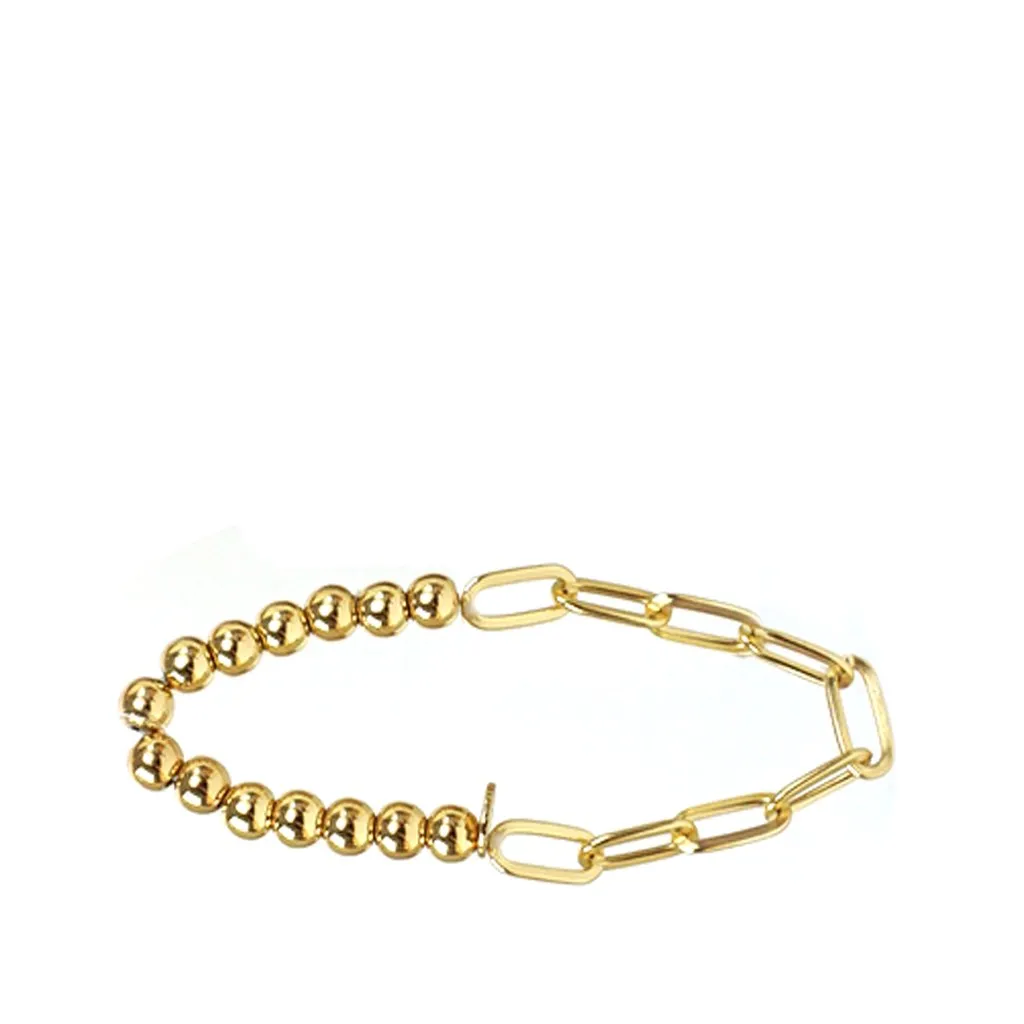 Metal Bead And Link Bracelet