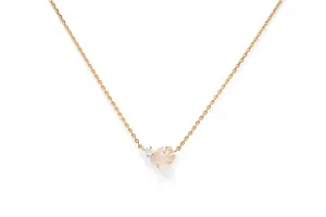 Mid Cloud 18K Gold Necklace w. Milkey Quartz & Diamonds