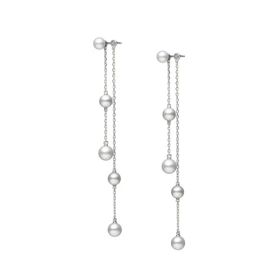Mikimoto 18ct White Gold Convertible Akoya Cultured Pearl Drop Earrings