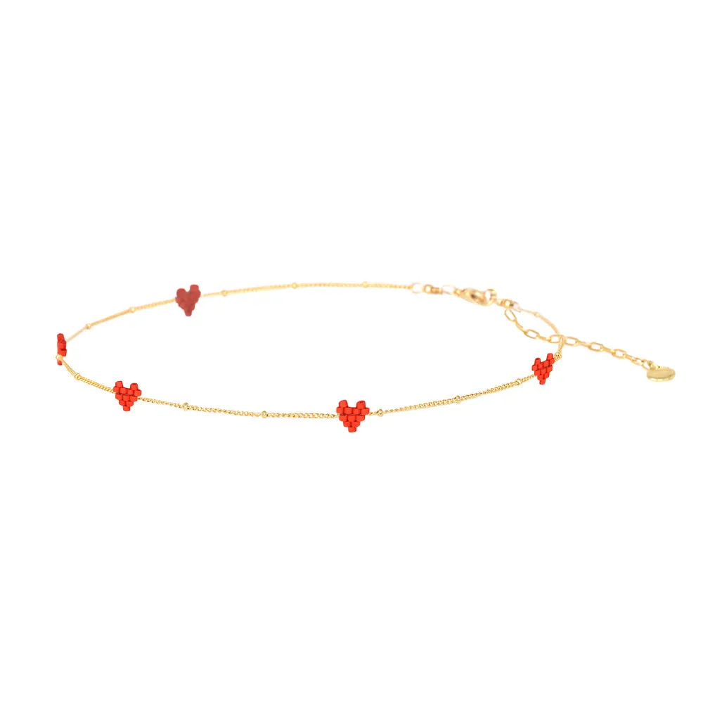 Mini Heartsy Necklace ~ Red