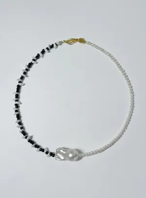 Mixed Baroque Pearl Ocra Gold Plated Necklace w. Pearls