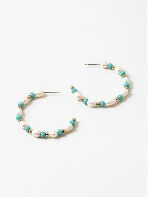 Mixed Pearl Hoops