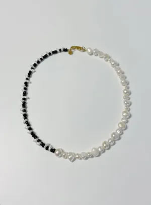 Mixed Pearl Ocra Gold Plated Necklace w. Pearls